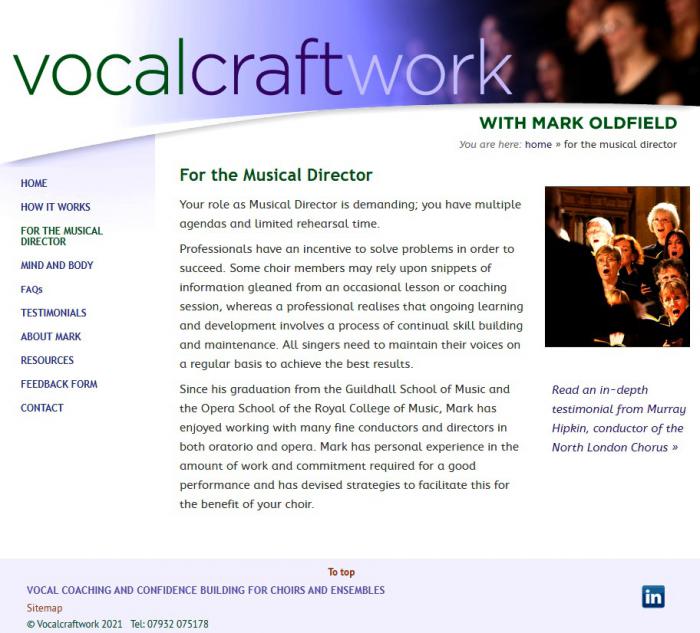 Vocalcraftwork web site